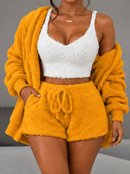 Yellow | Plush 3-Piece Lounge Set, front view